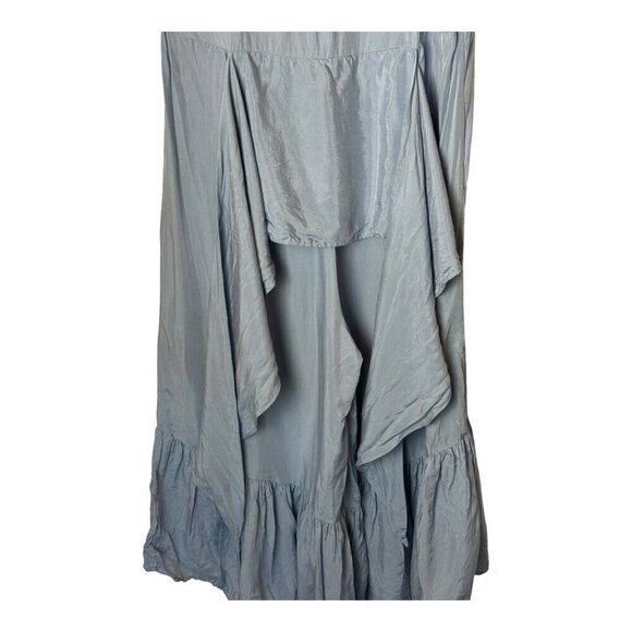 Tibi Jumpsuit Women 4 Blue Tie Waist Sleeveless Boho Cottagecore‎ Ruffle Hem - Picture 8 of 11